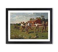 Snap The Whip By Winslow Homer Classic Painting Framed Print | A4 Black Framed Wall Art | Ready to Hang | Classic Historical Picture | Living Room Bedroom Lounge Office