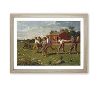 Snap The Whip By Winslow Homer Classic Painting Framed Print | A4 Oak Framed Wall Art | Ready to Hang | Classic Historical Picture | Living Room Bedroom Lounge Office