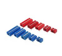 Snap Type Switch Module 1 2 3 4 5 6 7 8 Bit 2.54mm Position Way Pitch Toggle Switch 10pcs(7Bit Blue)