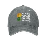 Snapback Cap Plays Well with Others Upside Do-Wn Pineapple Retro Peak Cap Adjustable Hats for Men for Kids Outdoor Boys