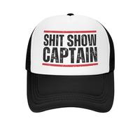 Snapback Cap Shit-Show Captain Mesh Adjustable Casual Trucker Cap Soft Sport Hats for Summer Ladies Sports