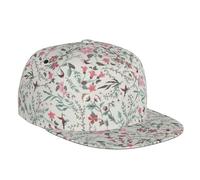 Snapback Hats for Men - Fairy Floral Flat Bill Brim Hat for Men Adjustable Baseball Cap Black