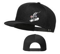 Snapback Hats for Men Flat Bill Brim Hats for Women Fitted Hat Skull Hats Cool Adults Baseball Cap Black Rock N Roll Caps, Lightning Skate, 1