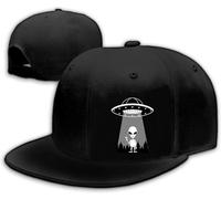 Snapback Hats for Men Skull Hat Flat Bill Hat for Boy Snap Backpack Baseball Cap Skeleton Hand Black, UFO-Aliens, 1