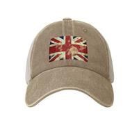 Snapback Trucker Hats Vintage Union Jack British Flag Cowboy Baseball Caps Adjustable Blank Mesh Ball Caps for Men Women, Natural, One size