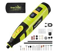 SnapFresh Cordless Rotary Tool 12V DIY Multi Tool Kit with 111 Accessories, Variable Speed 5,000-33,000 RPM, Digital Display & Speed Memory, Mini Sander for Cutting, Sanding, Polishing, Engraving