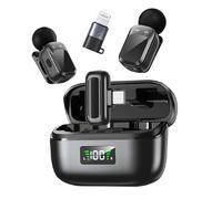 Snapgear Mini Microphone,Ultra-Light Wireless Lavalier Microphone,48kHz/24bit, Noise Cancellation,98ft Range,Includes USB-C Lightning for iPhone/Android,30H Battery for Vlogging,Streaming