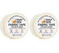 SNAPHEM Hem Tape No Sew No Iron Non-Washable Quick Fix Double-Sided Fabric Tape for Hemming Trouser Curtains Costumes Light to Medium Fabrics Remove Before Washing, 2 Rolls (1/4" + 1/2") (Pack of 2)
