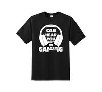Snapit Can Hear You But I'm Gaming Headset Men's T-Shirt | Quality Printed Video Gamers tee, Short Sleeve T-Shirt for UK Men/Women/Kids, Best Gift for Gamers Black