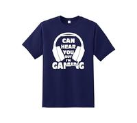 Snapit Can Hear You But I'm Gaming Headset Men's T-Shirt | Quality Printed Video Gamers tee, Short Sleeve T-Shirt for UK Men/Women/Kids, Best Gift for Gamers Navy