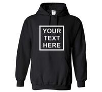 Snapit Customised Pullover Hooded Sweatshirt Print Your own Text on The Hoodie Black