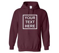 Snapit Customised Pullover Hooded Sweatshirt Print Your own Text on The Hoodie Burgundy