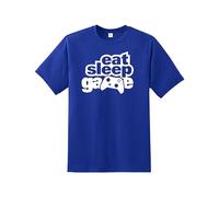 Snapit Eat Sleep Game Men's T-Shirt, ES Remote Quality Printed tee, Regular Fit Short Sleeve Gamers T-Shirt, 100% Cotton top for UK Men/Women/Kids Best Gift for Game Lovers Royal