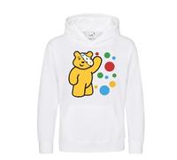 Snapit Funny Spotty Bear Unisex Pullover Hooded Top - Cute and Comfy Spotty Stitch Hooded Top for Boys and Girls White