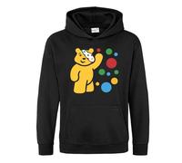 Snapit Funny Spotty Bear Unisex Pullover Hooded Top - Cute and Comfy Spotty Stitch Hooded Top for Boys and Girls Black