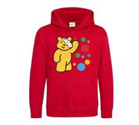 Snapit Funny Spotty Bear Unisex Pullover Hooded Top - Cute and Comfy Spotty Stitch Hooded Top for Boys and Girls Red