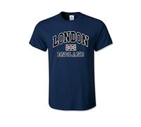 Snapit - Gildan London England with Union Jack Souvenir Quality Printed T-Shirt… Navy Blue…