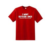 Snapit I Went Outside Once The Graphics were Not So Good Men's T-Shirt, Quality Printed Gamers tee, Short Sleeve 100% Cotton top Best Gift for Men/Women/Kids Red