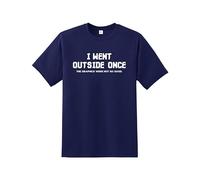 Snapit I Went Outside Once The Graphics were Not So Good Men's T-Shirt, Quality Printed Gamers tee, Short Sleeve 100% Cotton top Best Gift for Men/Women/Kids Navy