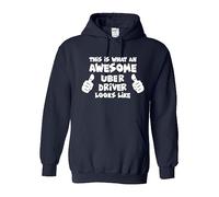 Snapit Inspired Funny This is What an Awesome Uber Driver Looks Like for Cab Drivers Unisex Hooded top Navy