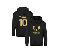 Snapit Inspired Messi #10 GOAT Kids Hoodie - Soccer Jersey Inspired Soccer Boys Pullover Hooded Top | Perfect Football Gift Black