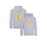 Snapit Inspired Messi #10 GOAT Kids Hoodie - Soccer Jersey Inspired Soccer Boys Pullover Hooded Top | Perfect Football Gift Grey