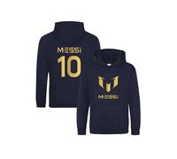Snapit Inspired Messi #10 GOAT Kids Hoodie - Soccer Jersey Inspired Soccer Boys Pullover Hooded Top | Perfect Football Gift Navy
