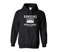 Snapit Inspired Stranger Hawkins Middle School Things Printed Hoodie Black