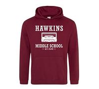 Snapit Inspired Stranger Hawkins Middle School Things Printed Hoodie Maroon
