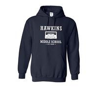 Snapit Inspired Stranger Hawkins Middle School Things Printed Hoodie Navy Blue