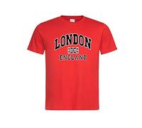 Snapit - London England with Union Jack Souvenir Quality Printed T-Shirt (Red, XXL)