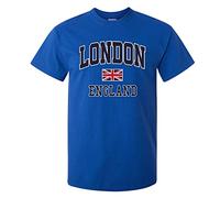Snapit - London England with Union Jack Souvenir Quality Printed T-Shirt (Royal, XXL)