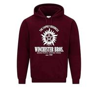 Snapit Mens Hoodie The Family Business Winchester Bros Since 1983 Unisex Hoodie | Winchester BROS. Horror Fiction TV Show Inspired Premium Quality Printed Hoodies for UK Men/Women Wine