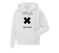 Snapit Sam and Colby XPLR Merch Hoodie Long Sleeve Sweatshirt Casual Pullover Hoodies Unisex Tops for Uk Mens/Women/Kids Hip Hop Casual Streetwear for Hip Hop Fans, Birthday Christmas White