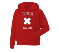 Snapit Sam and Colby XPLR Merch Hoodie Long Sleeve Sweatshirt Casual Pullover Hoodies Unisex Tops for Uk Mens/Women/Kids Hip Hop Casual Streetwear for Hip Hop Fans, Birthday Christmas Red