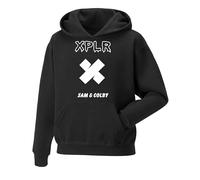 Snapit Sam and Colby XPLR Merch Hoodie Long Sleeve Sweatshirt Casual Pullover Hoodies Unisex Tops for Uk Mens/Women/Kids Hip Hop Casual Streetwear for Hip Hop Fans, Birthday Christmas Black