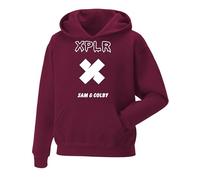 Snapit Sam and Colby XPLR Merch Hoodie Long Sleeve Sweatshirt Casual Pullover Hoodies Unisex Tops for Uk Mens/Women/Kids Hip Hop Casual Streetwear for Hip Hop Fans, Birthday Christmas Wine