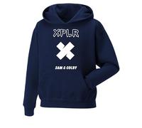 Snapit Sam and Colby XPLR Merch Hoodie Long Sleeve Sweatshirt Casual Pullover Hoodies Unisex Tops for Uk Mens/Women/Kids Hip Hop Casual Streetwear for Hip Hop Fans, Birthday Christmas Navy
