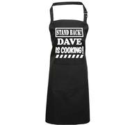 Snapit Stand Back Dave Is Cooking Personalised BBQ Apron- Kitchen Aprons with Pocket- Adjustable Barbecue Aprons for Uk Men, Funny Gift for Dad,Son,Brother, Husband Boyfriend