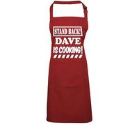 Snapit Stand Back Dave Is Cooking Personalised BBQ Apron- Kitchen Aprons with Pocket- Adjustable Barbecue Aprons for Uk Men, Funny Gift for Dad,Son,Brother, Husband Boyfriend