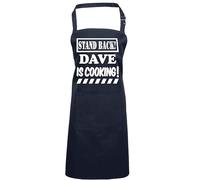 Snapit Stand Back Dave Is Cooking Personalised BBQ Apron- Kitchen Aprons with Pocket- Adjustable Barbecue Aprons for Uk Men, Funny Gift for Dad,Son,Brother, Husband Boyfriend