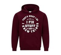Snapit That's What I Do I Fix Stuff And I Know Things Hoodie-Premium Quality printed Unisex pullover hooded top for UK Men/Women/Kids Mens Printed Hooded Top Sweatshirt Wine