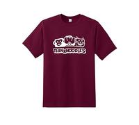 Snapit Think Noodles Men's T-Shirt, Quality Printed Cartoon Faces ThinkNoodle Lovers Cool T-Shirt, Short Sleeve Girls tee, Best Gift for Men/Women/Kids, YouTube and Game Lovers Wine