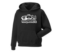 Snapit Thinknoodles Hoodie, Quality Printed Monkey, Human, and Cat Faces Thinknoodles Hoodie Best Gift for Men, Women, and Kids Black