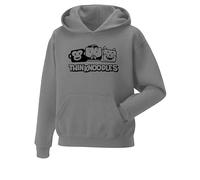 Snapit Thinknoodles Hoodie, Quality Printed Monkey, Human, and Cat Faces Thinknoodles Hoodie Best Gift for Men, Women, and Kids Grey
