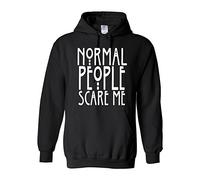 Snapit - Unbranded Normal People Scare Me DOPE SWAG HIPSTER Printed Hooded Sweatshirt (Large, Black)