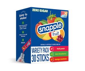 Snapple Powder Drink Mix Variety Pack - 30 Powder Sticks | Assorted Flavors, Zero Sugar | On-the-Go Hydration for Refreshing Beverages
