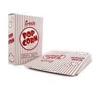 Snappy 4J Red & White Striped Close Top Popcorn Boxes for Movie Night Supplies, Popcorn Containers Bulk 250 Count, Movie Night Supplies, 2.3 oz. Capacity, 5.75" x 2.5” x 8.5”