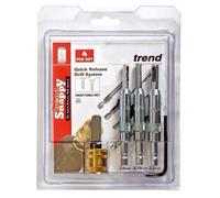 Snappy Drill Bit Guide 4pcs Countersinking Carpentry SNAP/DBG/A Trend Tools