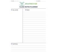 SnapRevise Class Notes Planner - Cornell-Style Revision Pad for GCSE & A-Level - 36 Structured Note-Taking Sheets with Keywords, Summary & Notes Sections